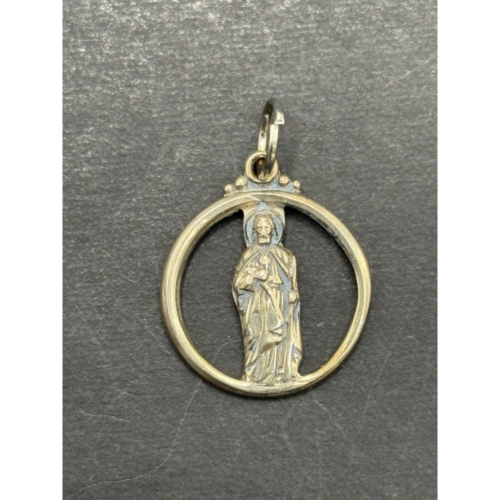 Vintage Creed Sterling Silver Jesus Christ Charm Pendant H11